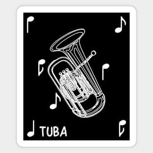 Musical Notes Tuba Magnet